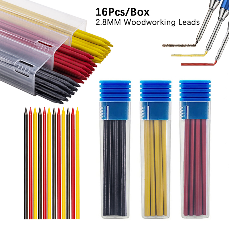 Mechanical Pencil Lead - 16pcs/Box 2.8mm 2B Solid Carpenter Pencil