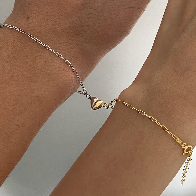 Magnetic Heart Couple Bracelet - Paperclip Magnetic Set review and price