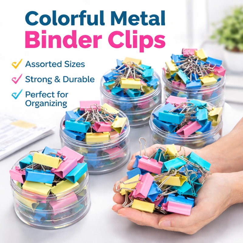 40PCS/Set Long Colorful Metal  - Binder Clip Assorted review and price