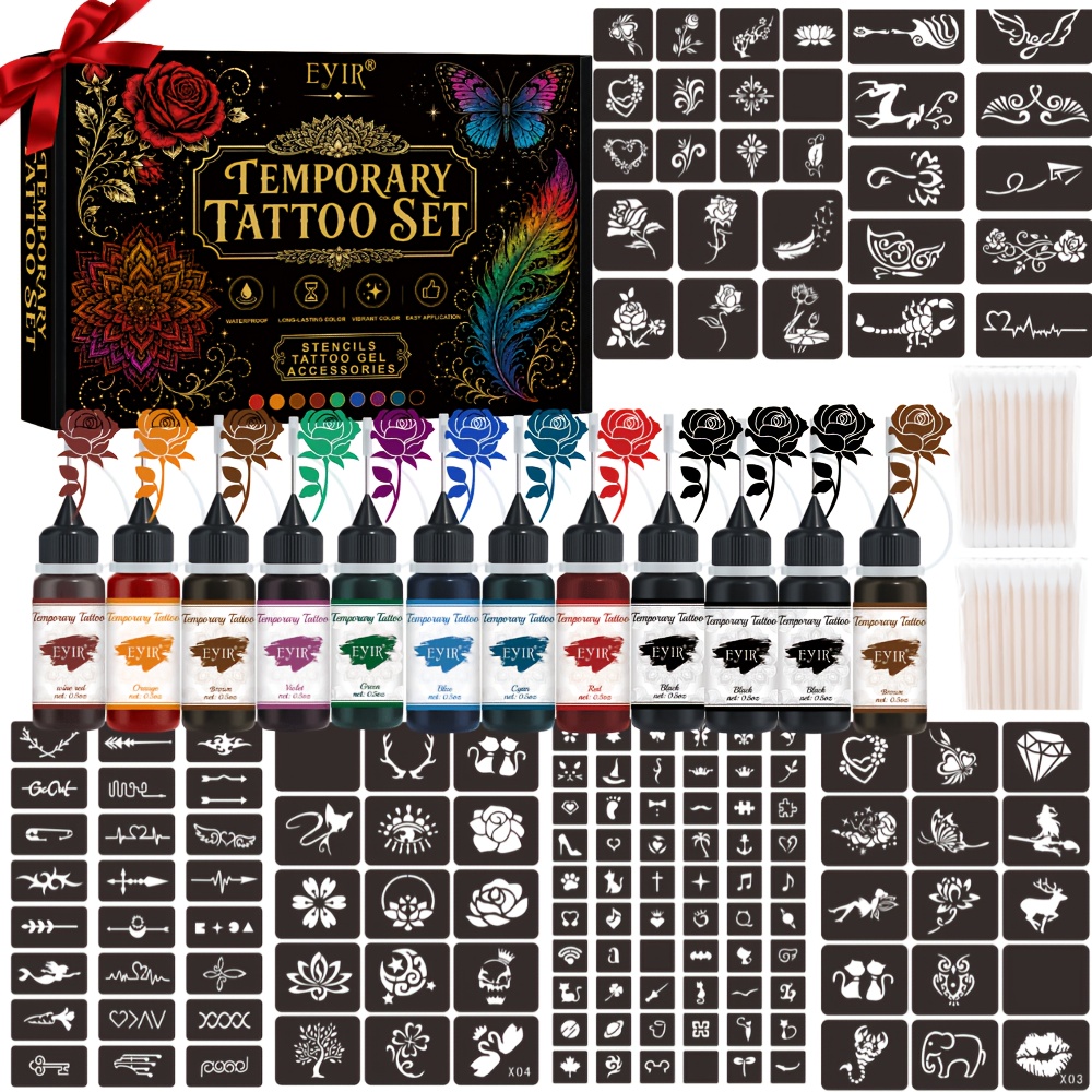 12 Colors Temporary Tattoo Gel - Gel Ink Pen Set review and price