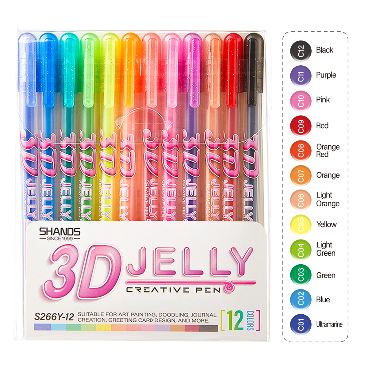 SHANDS 12PCS 3D Jelly Gel Pens - Gel Ink Pen Set review and price