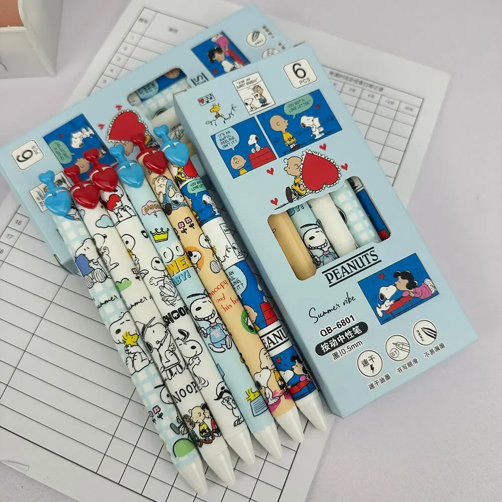 6 Pcs Snoopy Gel Pen Set 0.5mm - Gel Ink Pen Set review and price