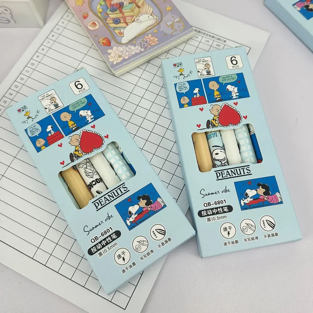 6 Pcs Snoopy Gel Pen Set 0.5mm - Gel Ink Pen Set review and price