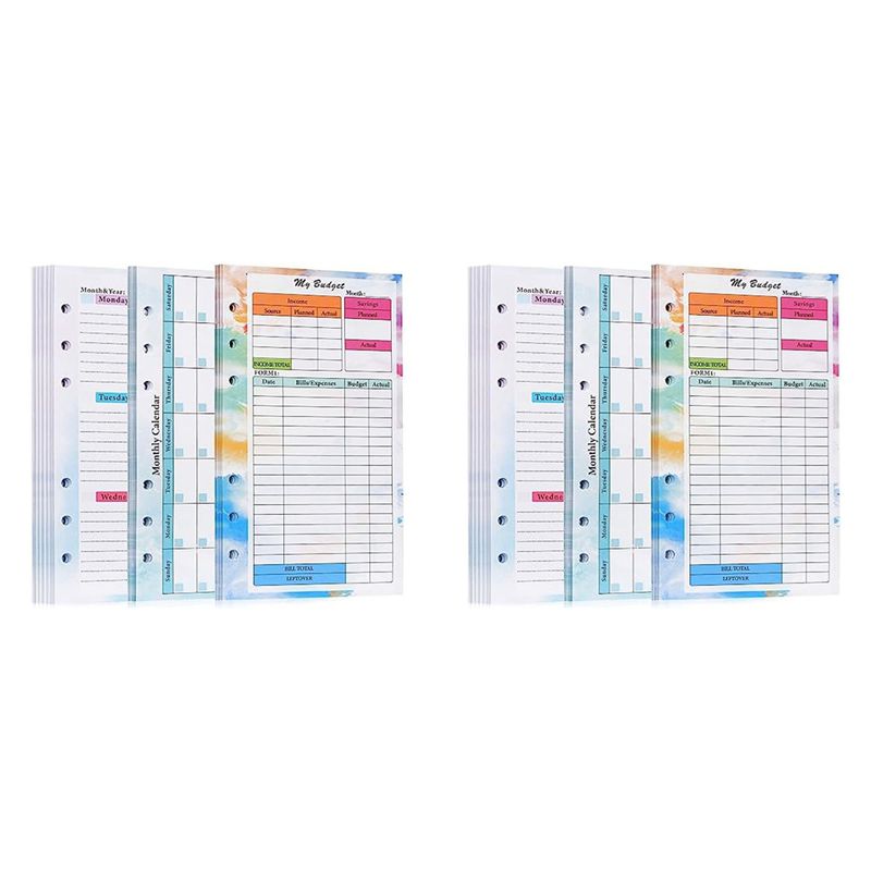 N36R-2 Set A6 Budget Planner R - Planner Weekly Budget review and price